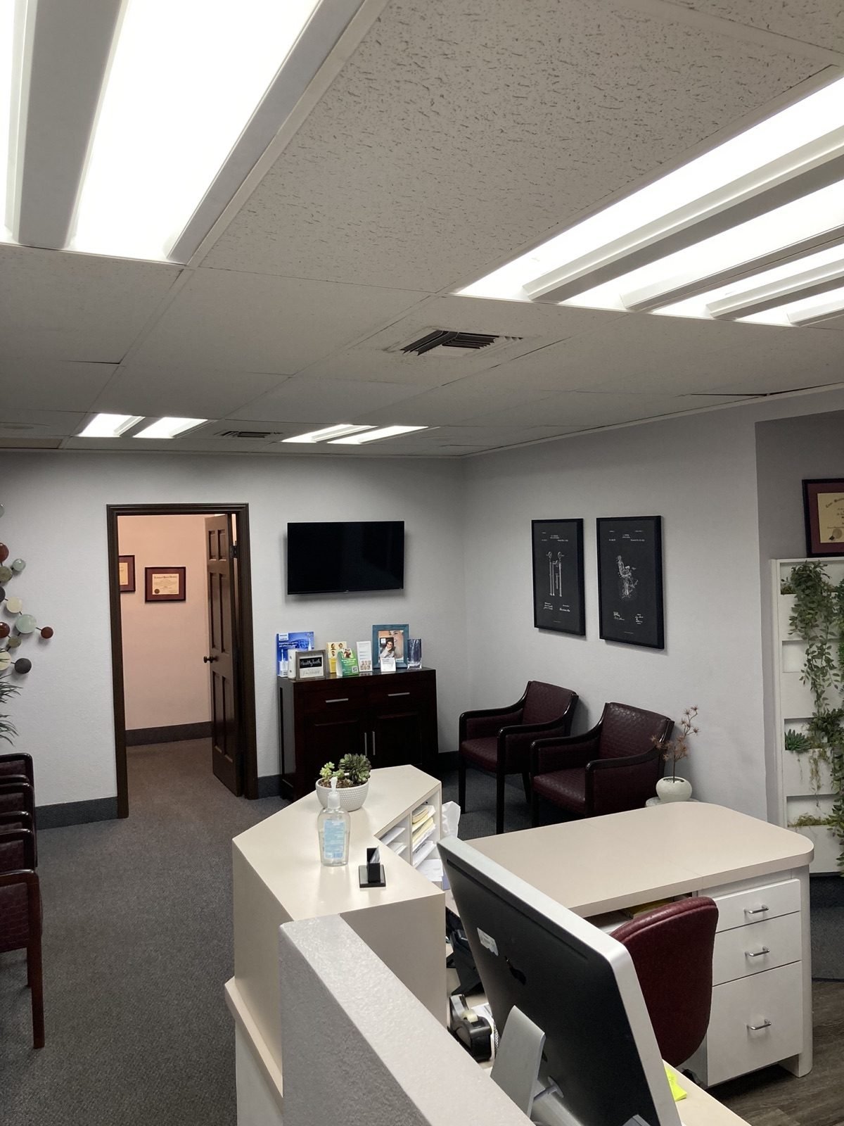 Reception and waiting area at Villa Park Dental Care